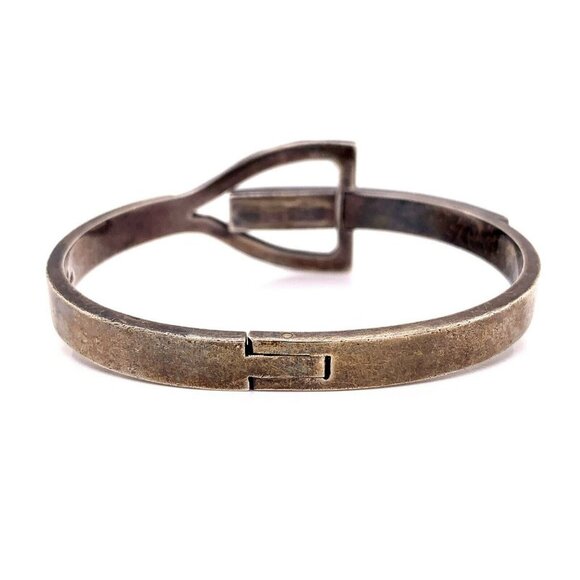 VTG Estate Taxco Sterling Silver & Black Onyx 7 ½" Bangle Bracelet! 73 - Picture 3 of 7